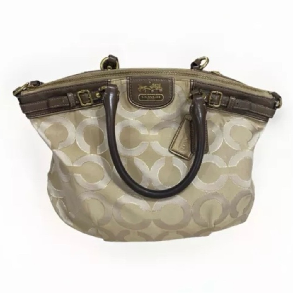 Coach Madison Op Art Gold Stitched 18635 Very Good Condition Signature C’s